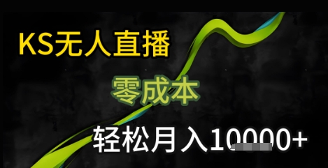 KS无人直播25年最新玩法，只需一部手机，轻松月入1W+-网创猫
