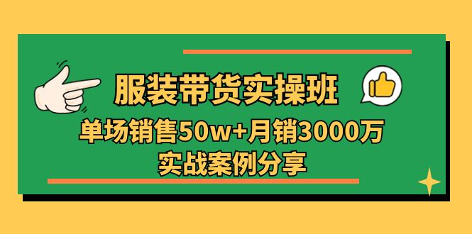 （11071期）服装带货实操培训班：单场销售50w+月销3000万实战案例分享（27节）-网创猫