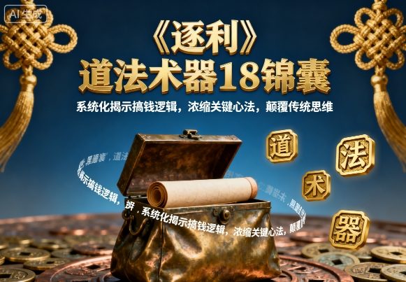 《逐利》道法术器18锦囊，系统化揭示搞钱逻辑，浓缩关键心法，颠覆传统思维（更新）-网创猫