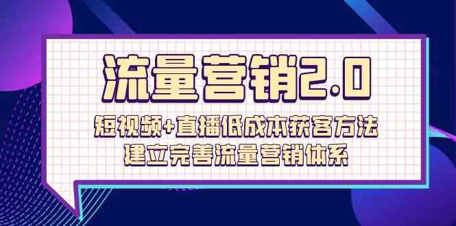 （10114期）流量-营销2.0：短视频+直播低成本获客方法，建立完善流量营销体系（72节）-网创猫