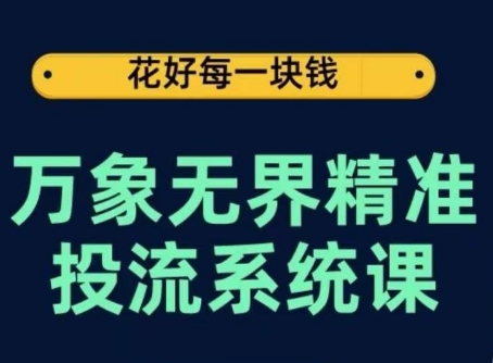 万象无界精准投流系统课，从关键词到推荐，从万象台到达摩盘，从底层原理到实操步骤-网创猫