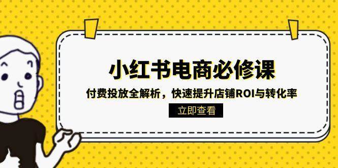 小红书电商必修课：付费投放全解析，快速提升店铺ROI与转化率-网创猫