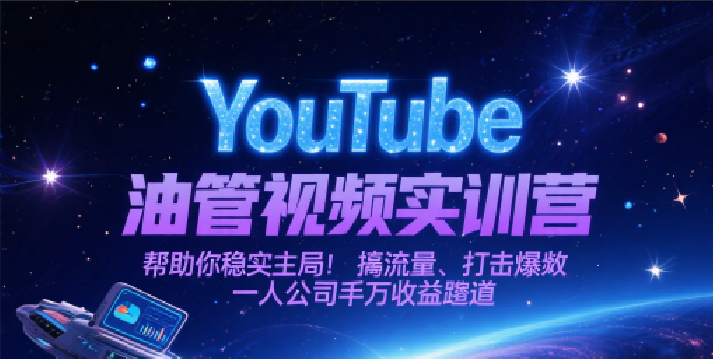 YouTube油管视频实训营，帮助你稳入局、搞流量、打爆款，一人公司千万收益赛道-网创猫