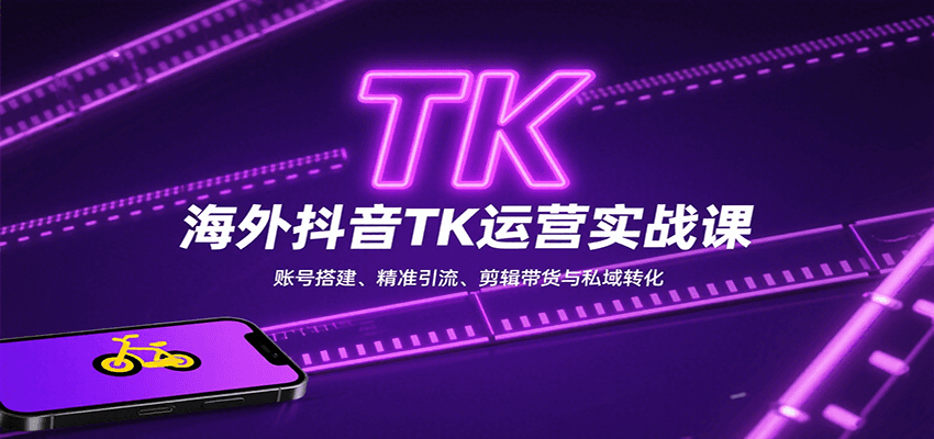 海外抖音TK运营实战课：账号搭建、精准引流、剪辑带货与私域转化-网创猫