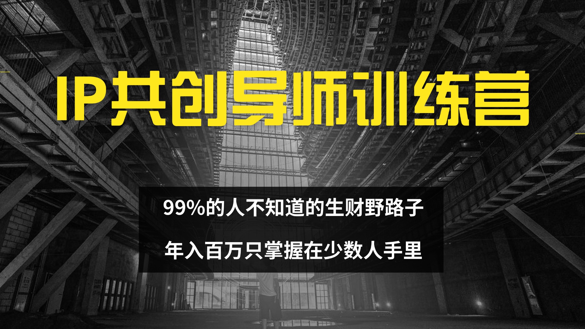 （12504期）IP共创导师训练营 99%的人不知道的生财野路子 只掌握在少数人手里-网创猫
