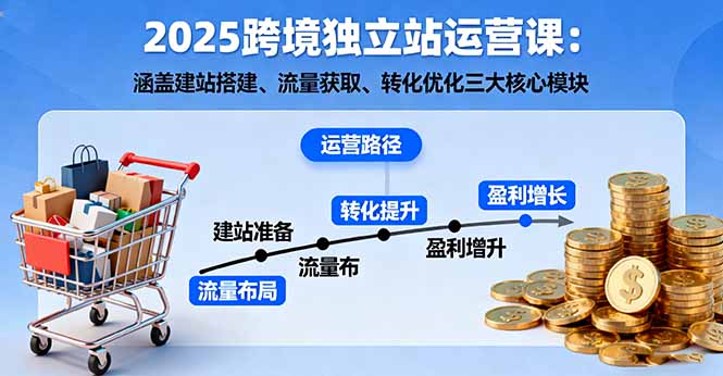 2025跨境独立站运营课：涵盖建站搭建、流量获取、转化优化三大核心模块-网创猫