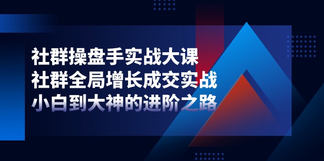 （11058期）社群-操盘手实战大课：社群 全局增长成交实战，小白到大神的进阶之路-网创猫