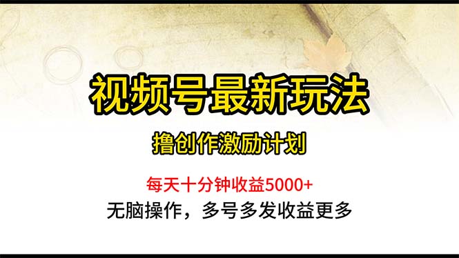 （10591期）视频号最新玩法，每日一小时月入5000+-网创猫