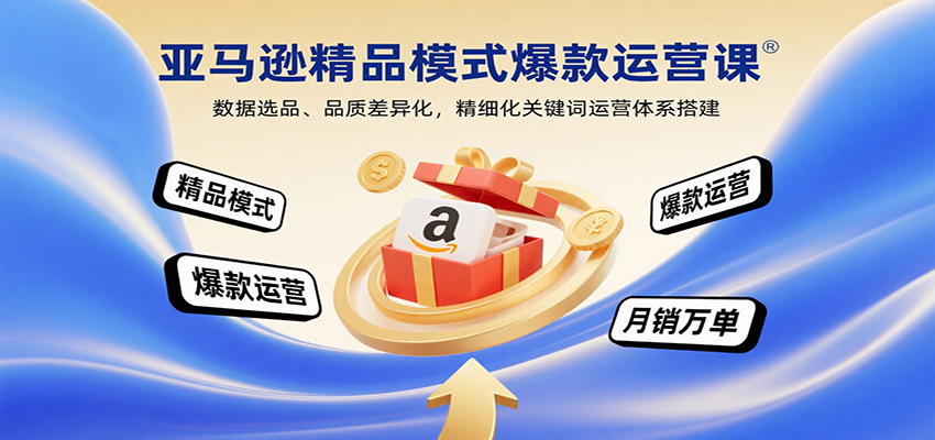 亚马逊精品模式爆款运营课：数据选品、品质差异化，精细化关键词运营体系搭建-网创猫