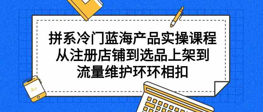 （9527期）拼系冷门蓝海产品实操课程，从注册店铺到选品上架到流量维护环环相扣-网创猫