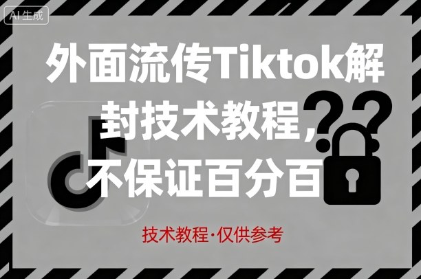 外面流传Tiktok解封技术教程，不保证百分百，具体自测-网创猫