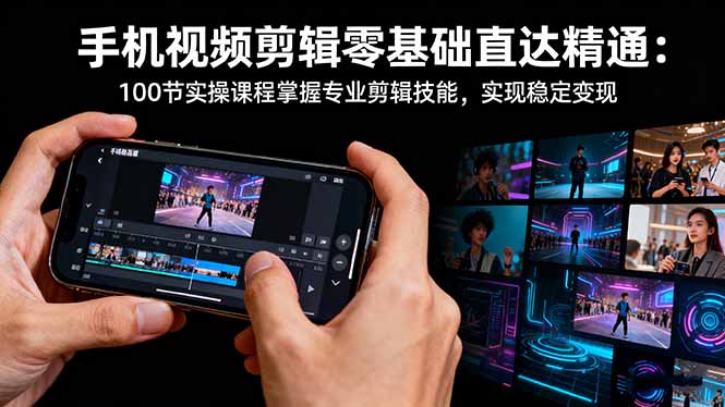 手机视频剪辑零基础直达精通：100节实操课程掌握专业剪辑技能，实现稳…-网创猫