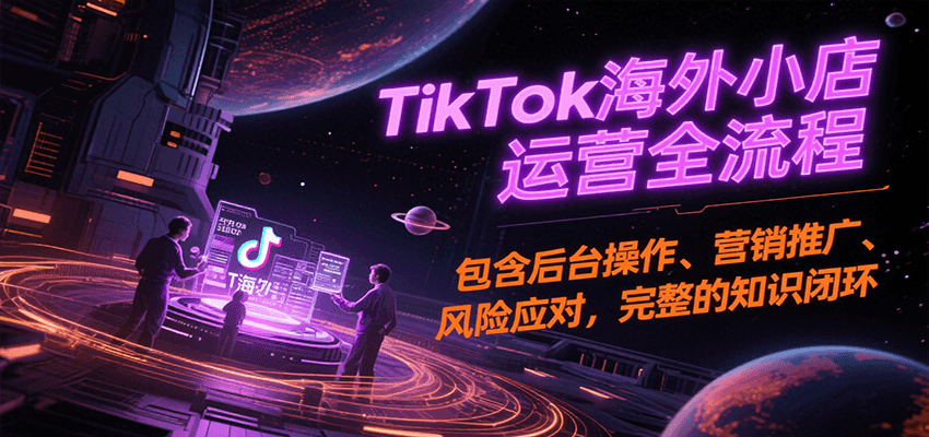 TikTok海外小店运营全流程，包含后台操作、营销推广、风险应对，完整的知识闭环-网创猫