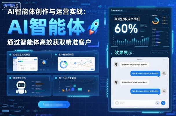 AI智能体创作与运营实战，实体门店通过智能体高效获取精准客户-网创猫
