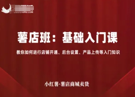 小红薯薯店商城卖货，基础入门课，教你如何进行店铺开通、后台设置、产品上传等入门知识-网创猫