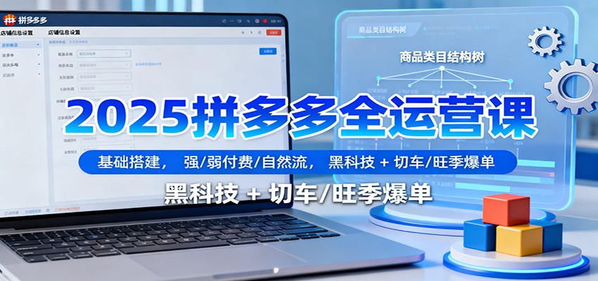 2025拼多多全运营课：基础搭建，强/弱付费/自然流，黑科技 + 切车/旺季爆单-网创猫