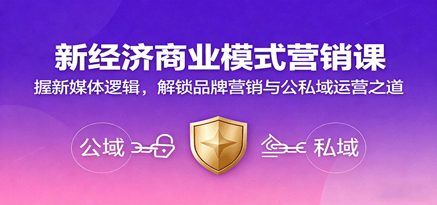 新经济商业模式营销课，握新媒体逻辑，解锁品牌营销与公私域运营之道-网创猫