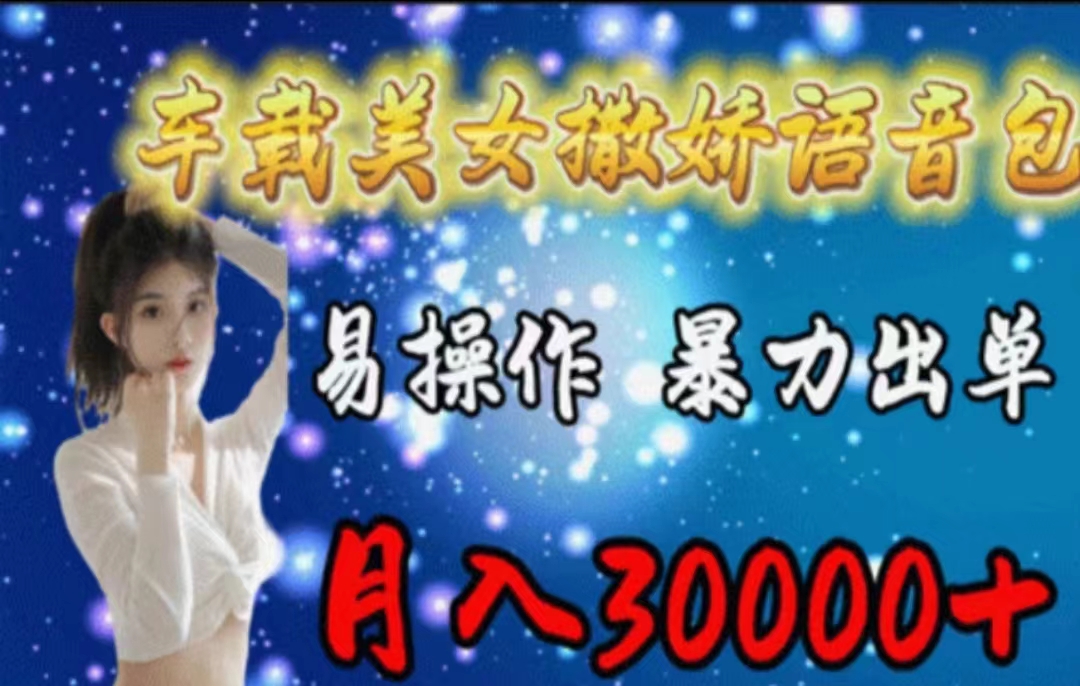 （11249期）车载美女撒娇语音包，执行就出单，月入3000＋，小白看完课程就能马上实操-网创猫