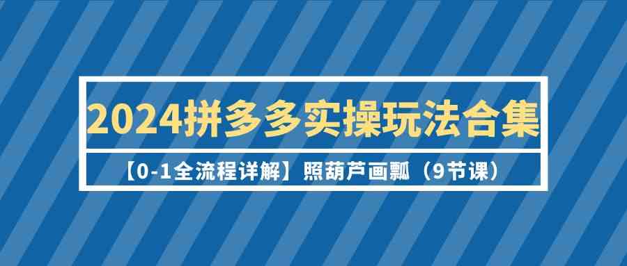 （9559期）2024拼多多实操玩法合集【0-1全流程详解】照葫芦画瓢（9节课）.-网创猫