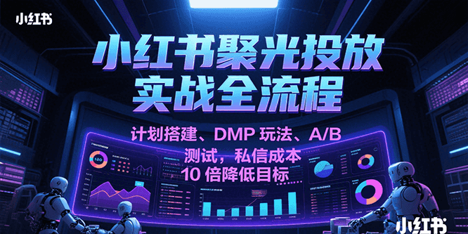 小红书聚光投放实战全流程，计划搭建、DMP玩法、A/B测试，私信成本10倍降低目标-网创猫