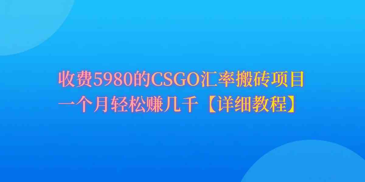（9776期）CSGO装备搬砖，月综合收益率高达60%，你也可以！-网创猫