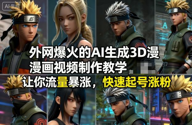 外网爆火的AI生成3D漫画视频制作教学，让你流量暴涨，快速起号涨粉！-网创猫