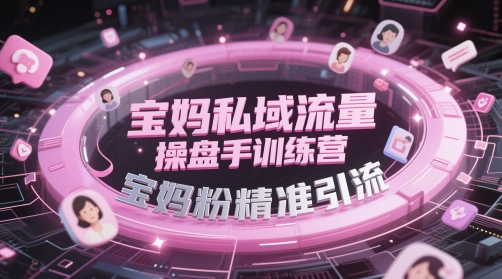 宝妈私域流量操盘手训练营，宝妈粉精准引流-网创猫