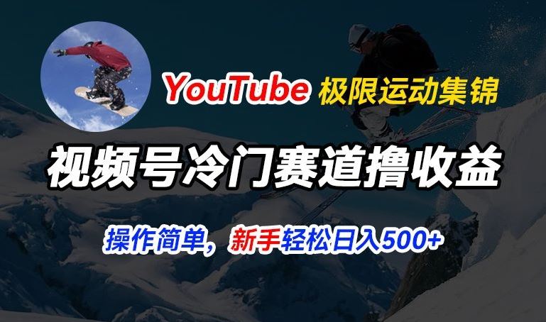 视频号冷门赛道撸收益,YouTube搬运极限运动集锦,暴力起号,操作简单流量高,轻松日入5张【揭秘】-网创猫