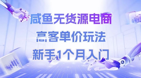咸鱼无货源电商，高客单价玩法，新手1个月入门-网创猫