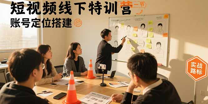 短视频线下特训营：账号定位搭建/口播号拍摄剪辑/直播间流量入口/变现实战-网创猫