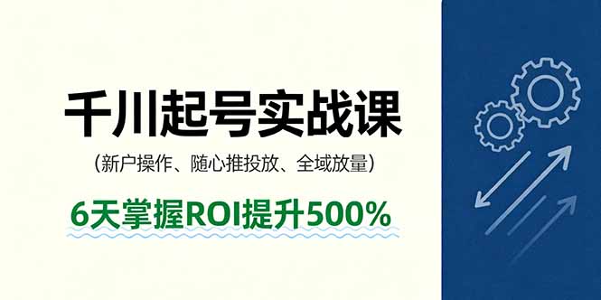 抖音千川起号实战课，新户操作,随心推投放,全域放量，6天掌握ROI提升500%-网创猫