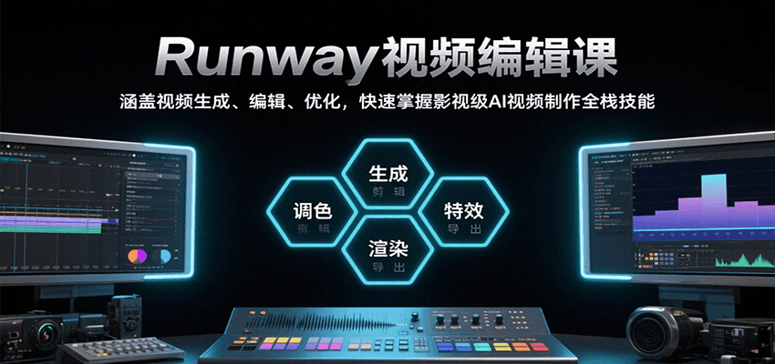 Runway视频编辑课，涵盖视频生成、编辑、优化，快速掌握影视级AI视频制作全栈技能-网创猫