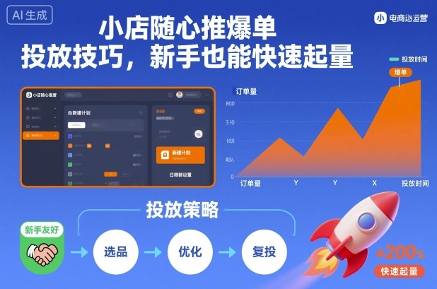 小店随心推爆单投放技巧，新手也能快速起量-网创猫