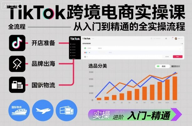 TikTok跨境电商实操课，从入门到精通的全实操流程-网创猫