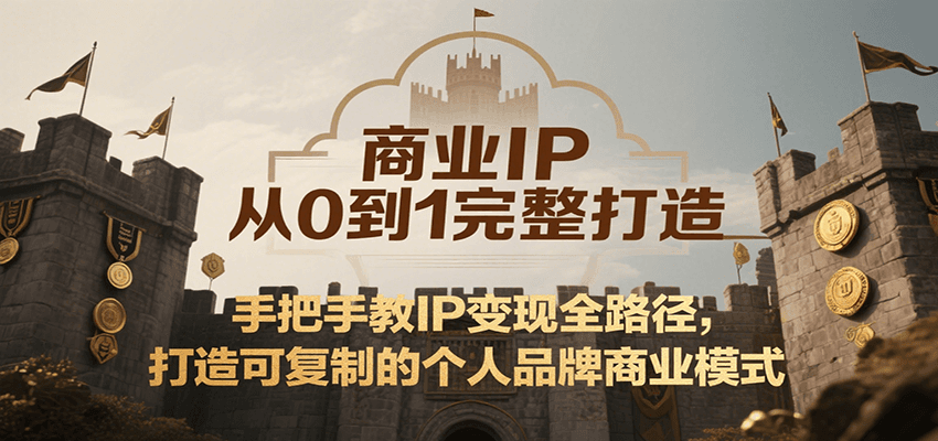 商业IP从0到1完整打造，手把手教IP变现全路径，打造可复制的个人品牌商业模式-网创猫
