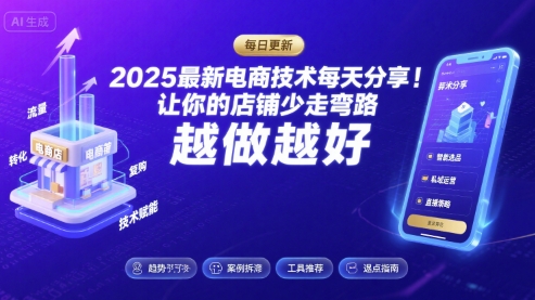 2025最新电商技术每天分享，让你的店铺少走弯路，越做越好(更新11月)-网创猫
