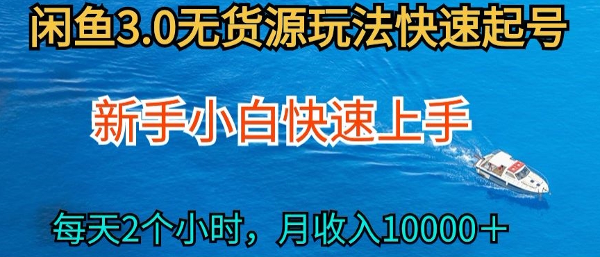 2024最新闲鱼无货源玩法，从0开始小白快手上手，每天2小时月收入过万-网创猫