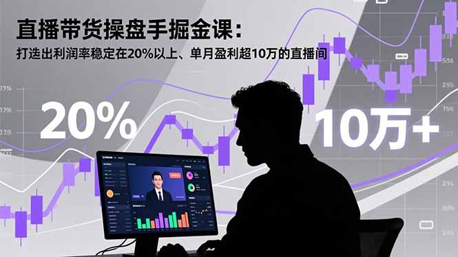 直播带货操盘手掘金课：打造出利润率稳定在20%以上、单月盈利超10万的直播间-网创猫