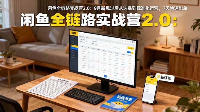 闲鱼全链路实战营2.0：9月新规过后从选品到标准化运营，7天快速出单-网创猫