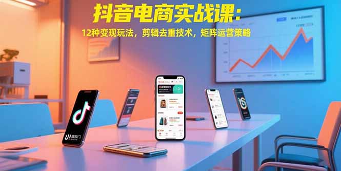 抖音电商实战课：12种变现玩法，剪辑去重技术，矩阵运营策略-网创猫