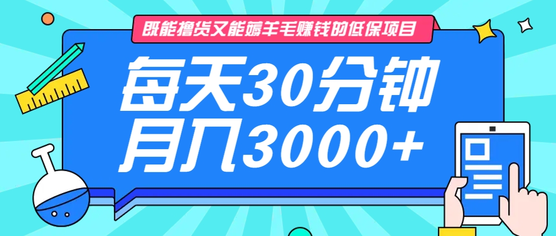既能撸货又能赚钱的长期低保项目，每天30分钟，多号百分百稳定月入3000+！-网创猫