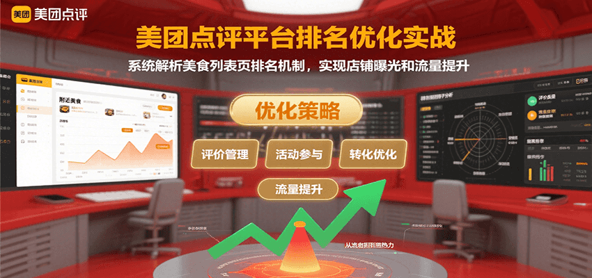 美团点评平台排名优化实战，系统解析美食列表页排名机制，实现店铺曝光和流量提升-网创猫