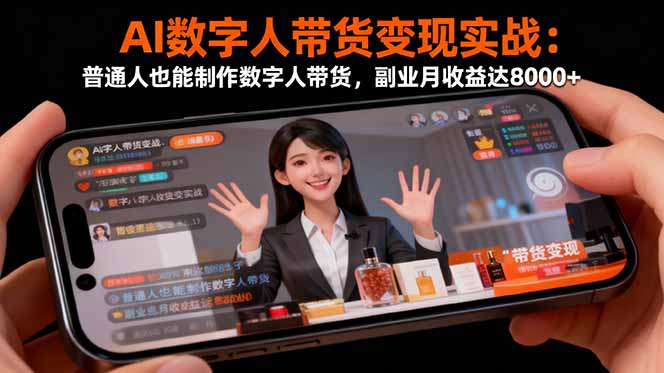 AI数字人带货变现实战：普通人也能制作数字人带货，副业月收益达8000+-网创猫