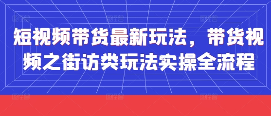 短视频带货最新玩法，带货视频之街访类玩法实操全流程-网创猫