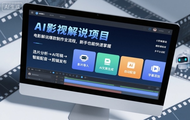 AI影视解说项目，电影解说爆款制作全流程，新手也能快速掌握-网创猫