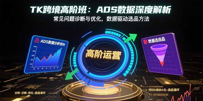 TK跨境高阶班：ADS数据深度解析，常见问题诊断与优化，数据驱动选品方法-网创猫
