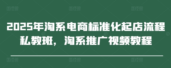 2025年淘系电商标准化起店流程私教班，淘系推广视频教程-网创猫