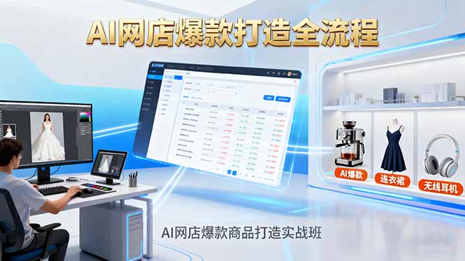 AI网店爆款商品打造实战班：AI技术实现商品图智能处理，快速搭建AI网店-网创猫