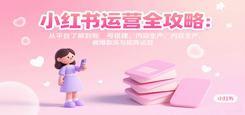 小红书运营全攻略:从平台了解到账号搭建、内容生产,做爆款库与矩阵运营-网创猫