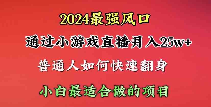 （10020期）2024年最强风口，通过小游戏直播月入25w+单日收益5000+小白最适合做的项目-网创猫